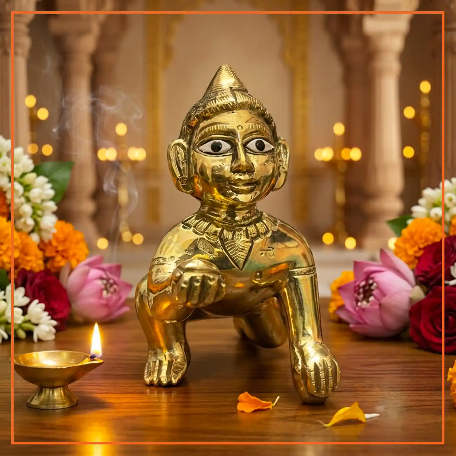 Pure Brass Laddu Gopal Idol | 10 cm